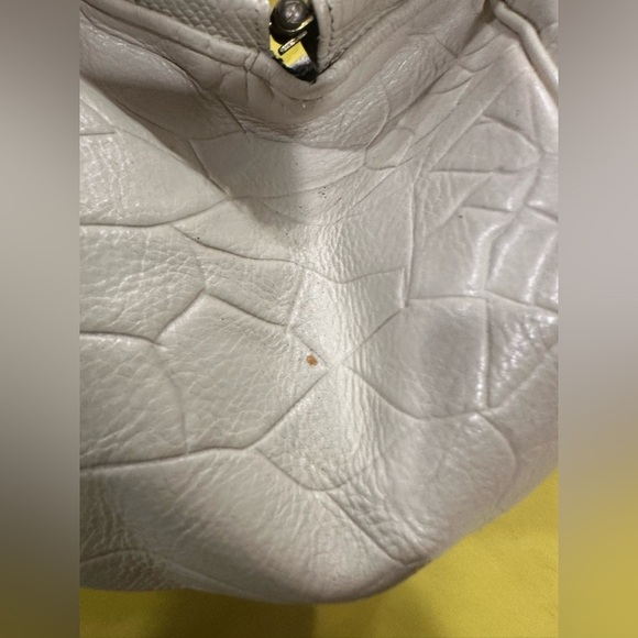 Vintage Sharif Patchwork Leather Shoulder Bag Cream Black Gold Made in USA - Picture 10 of 12